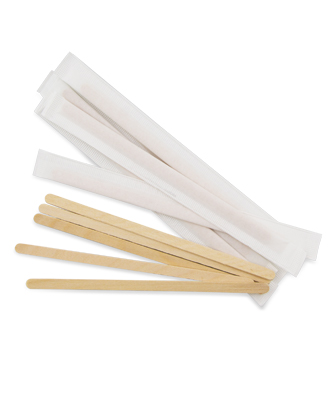 BIODEGRADABLE COFFEE STIRRERS PAPER-WRAPPED