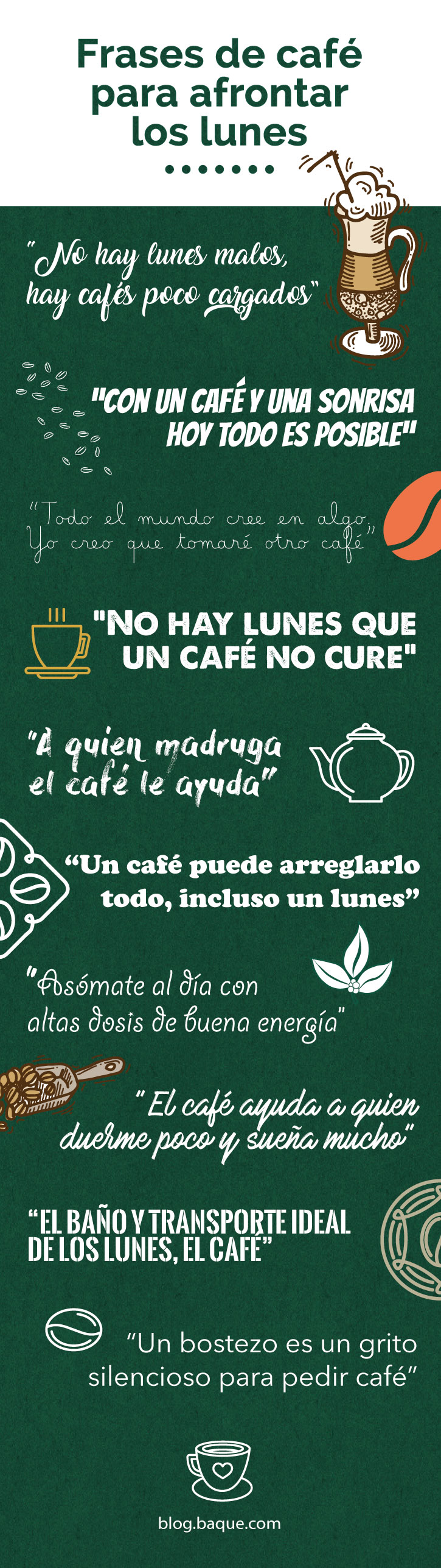 Parámetros Política equilibrar Frases de café para afrontar los lunes | Blog de Cafés Baqué