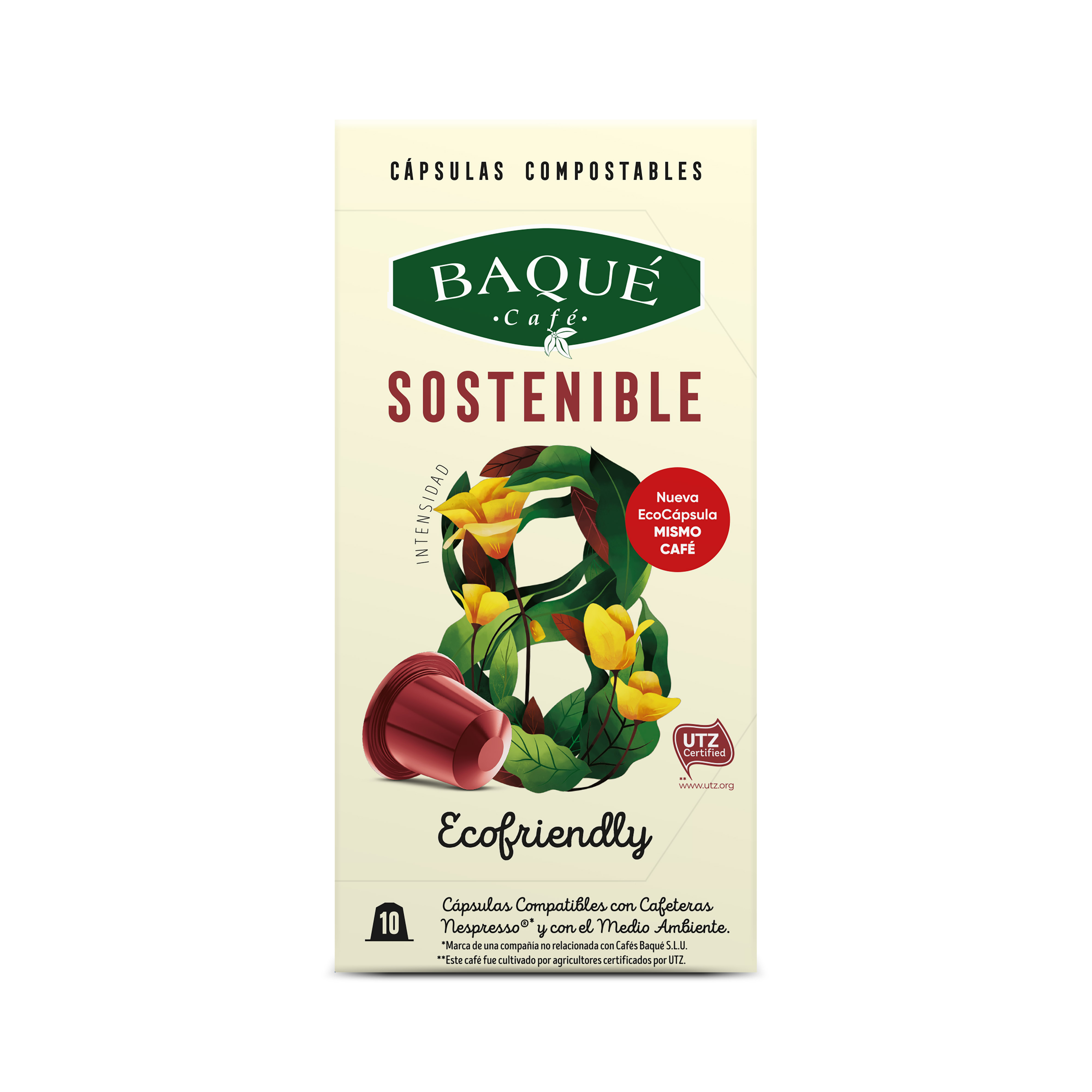 Sostenible 10 cápsulas Compostables compatibles Nespresso®
