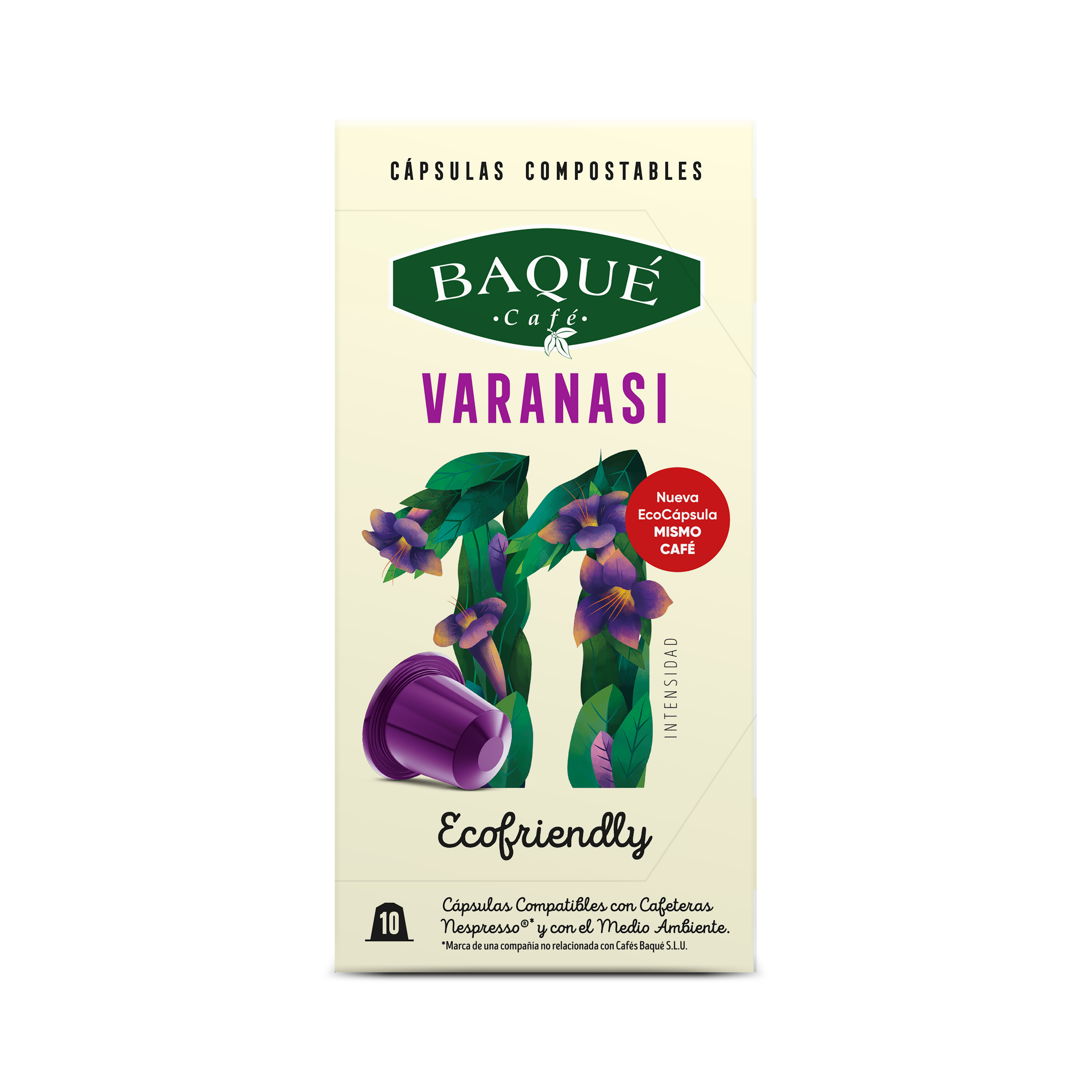 Varanasi 10 kapsula Konpostagarri Nespresso®-rekin bateragarriak