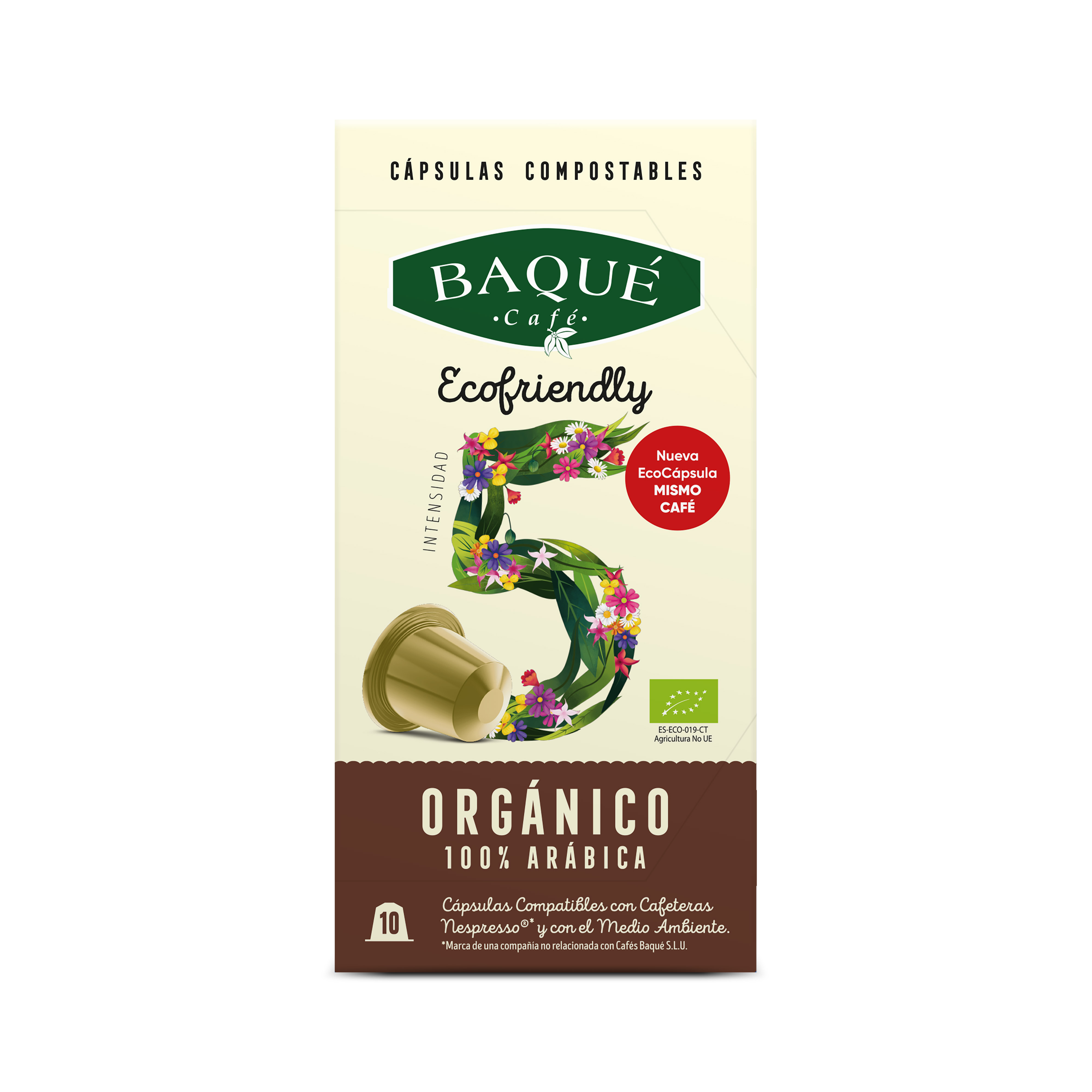 Organikoa %100 Arabikoa 10 kapsula konpostagarri bateragarriak Nespresso®-rekin