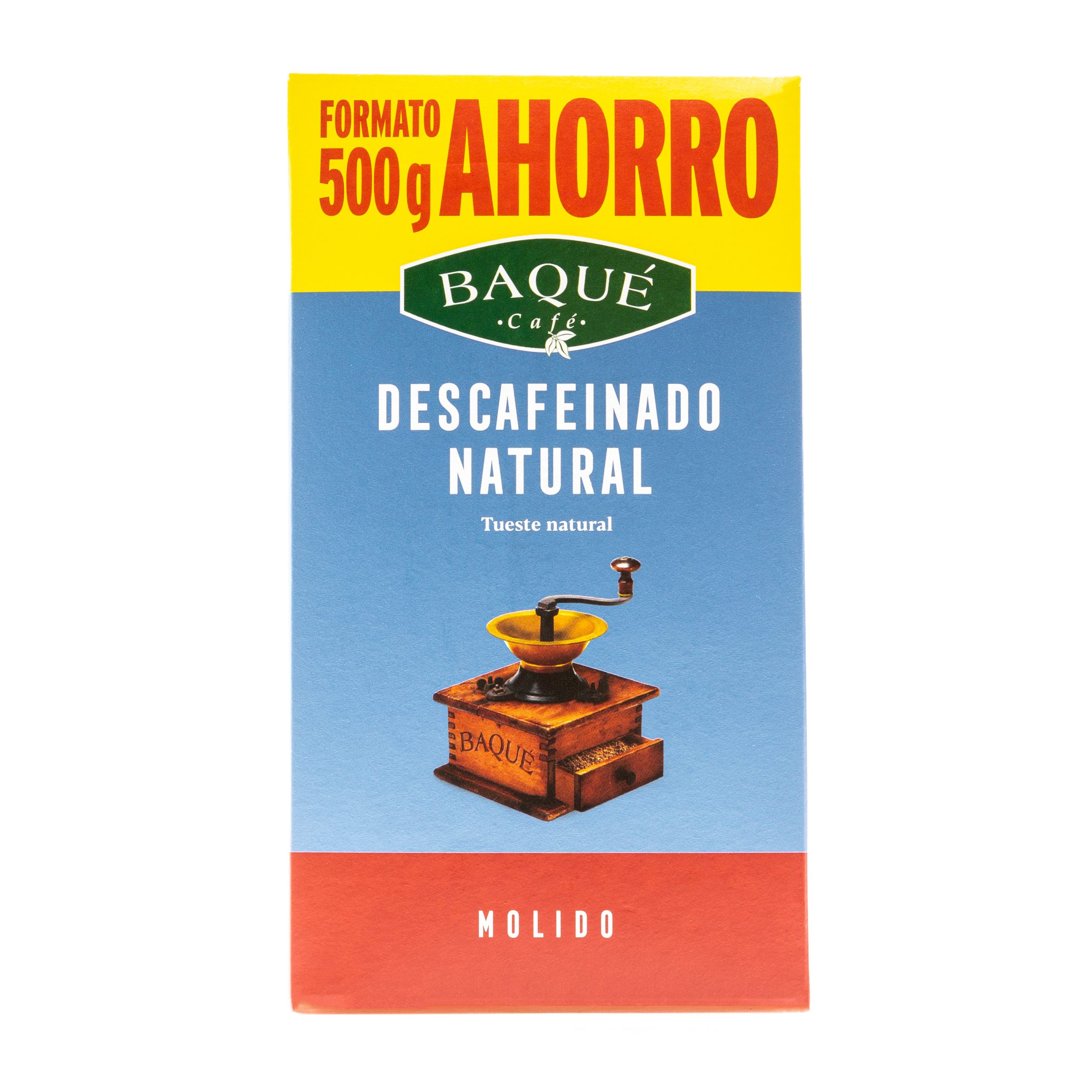 Café molido Descafeinado, 500 g. - Cafés Baqué