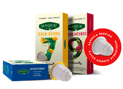 KAPSULA KONPOSTAGARRIAK NESPRESSO<sup>®</sup>* KAFE MAKINEKIN BATERAGARRIAK