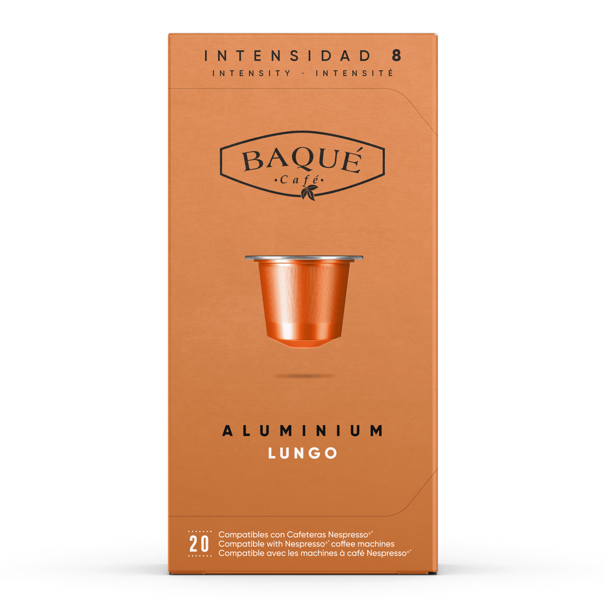 Lungo, Aluminiozko 20 kapsula Nespresso®-rekin bateragarriak